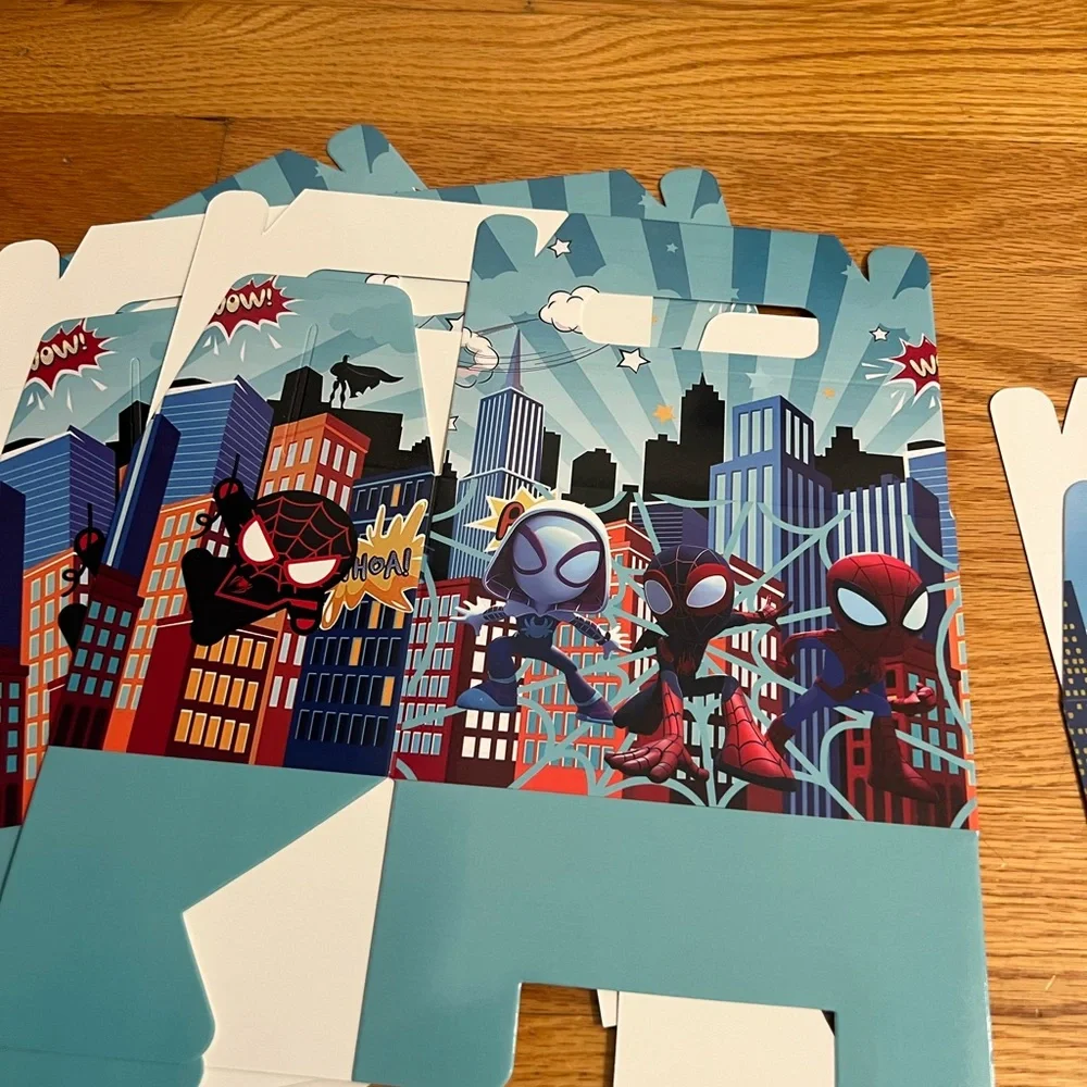 12 Superhero City Adventure gift favor bags boxes